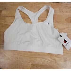 Champion Compression High-Impact Sports Bra for Women, White, Large